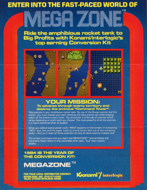 Mega Zone (program code H) Arcade Game Cover